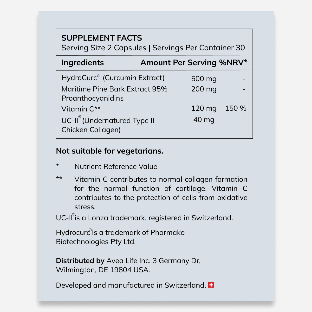 Mobiliser supplement facts