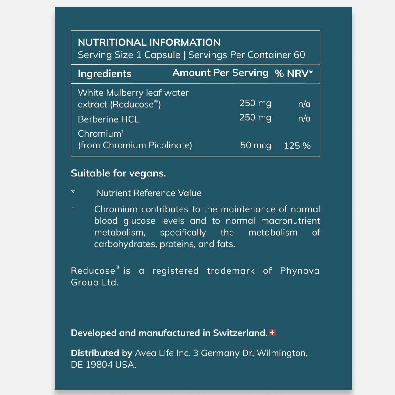 Stabiliser supplement facts