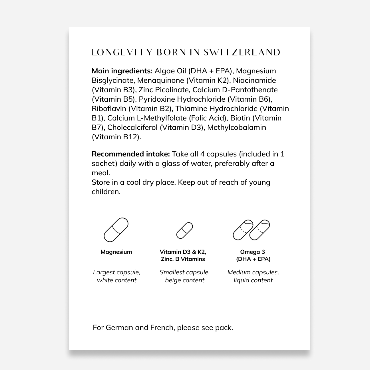 Essentials supplement facts