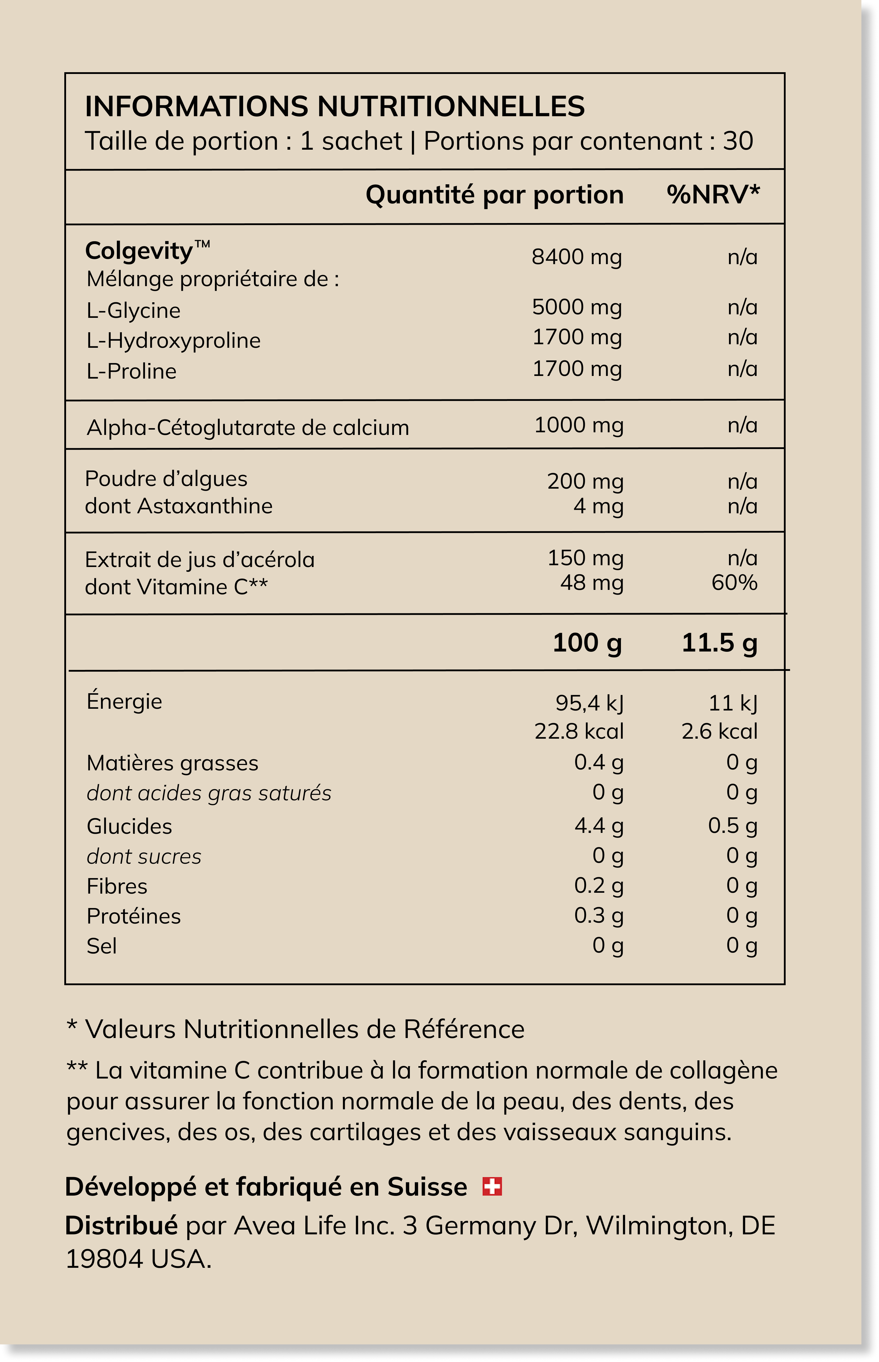 Collagen Activator informations complémentaires