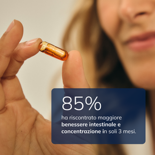 85% ha riscontrato maggiore benessere intestinale e concentrazione in soli 3 mesi. 