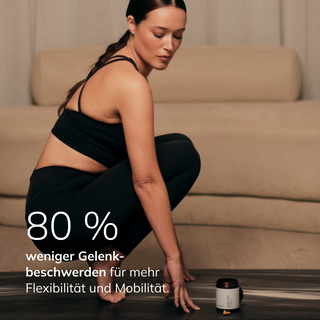 80 % weniger Gelenk-beschwerden für mehr Flexibilität und Mobilität.
