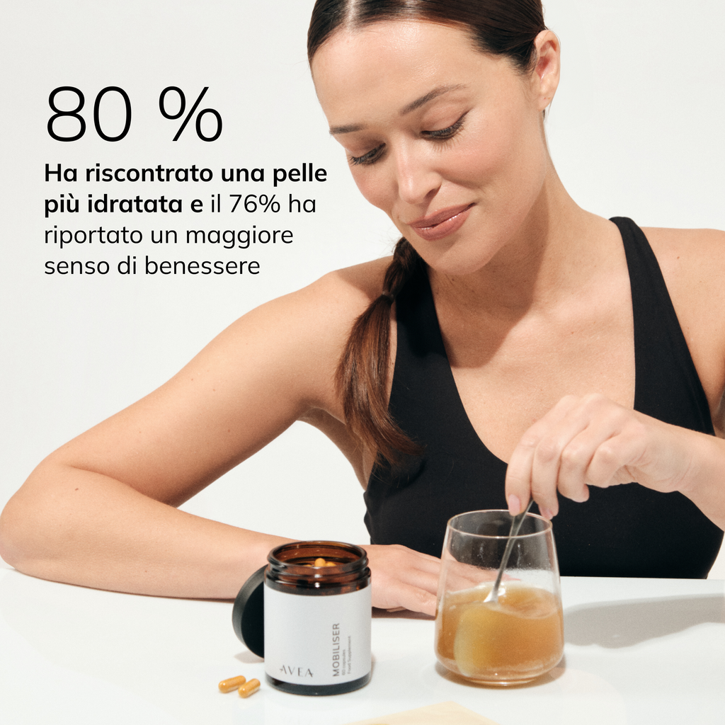 80 % Ha riscontrato una pelle più idratata e il 76% ha riportato un maggiore senso di benessere