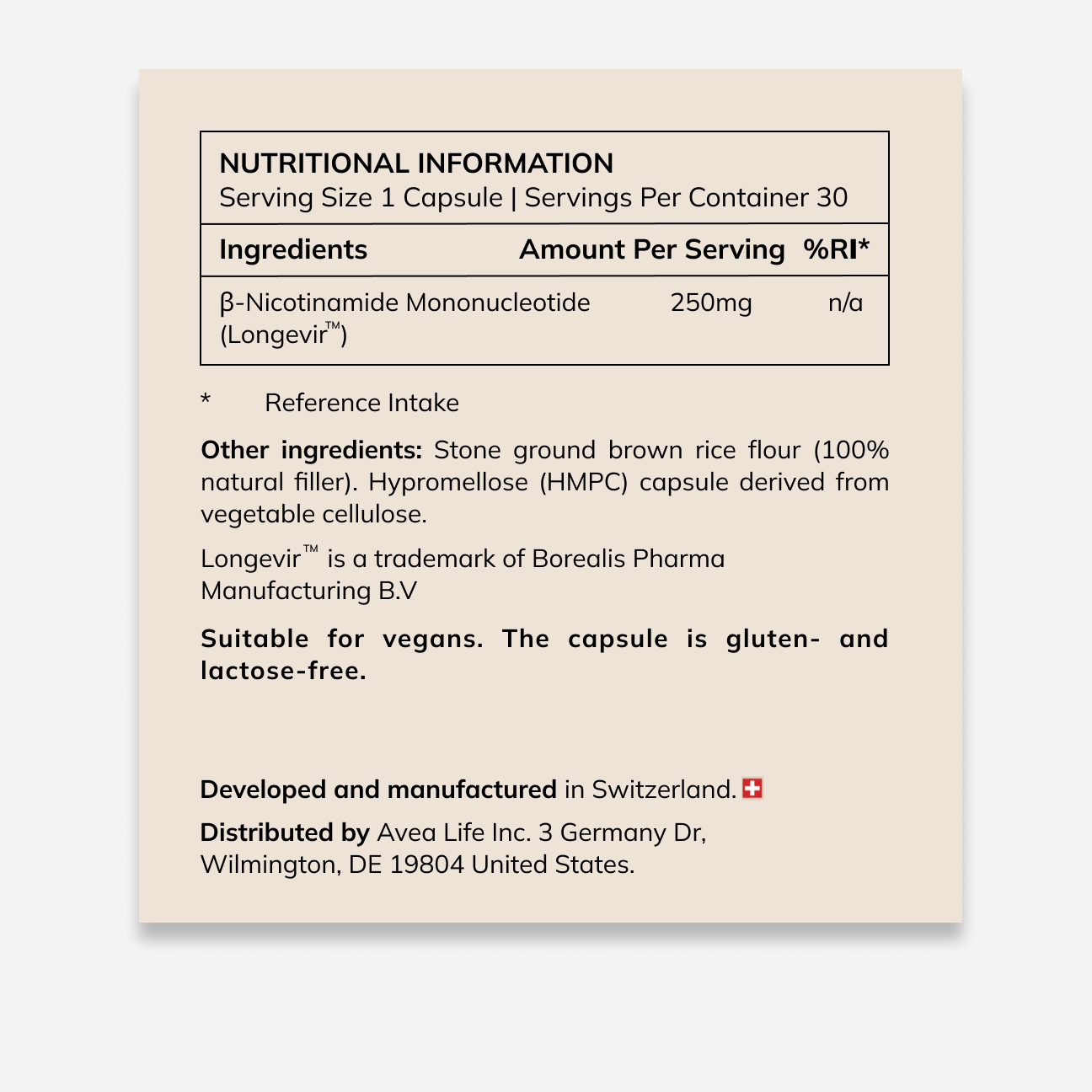 NMN supplement facts