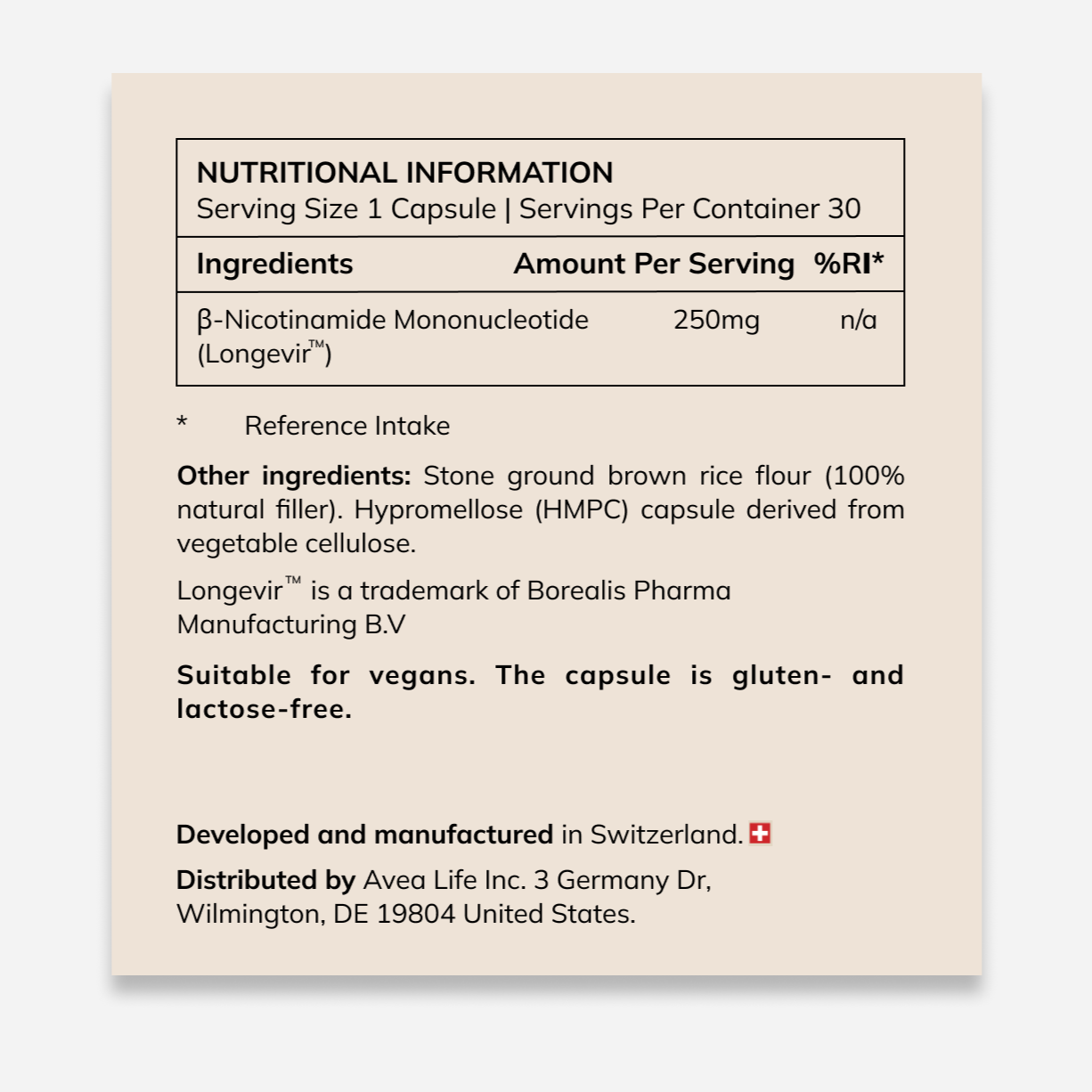 NMN supplement facts