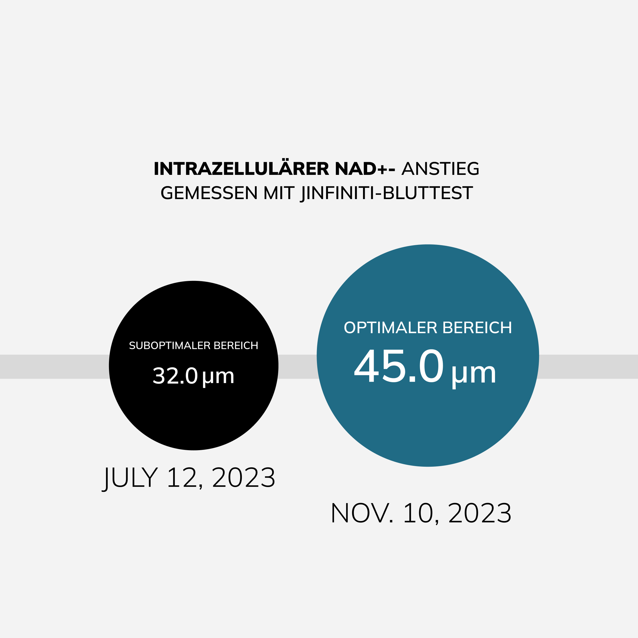 Intrazellulärer NAD+- Anstieg gemessen mit Jinfiniti-Bluttest