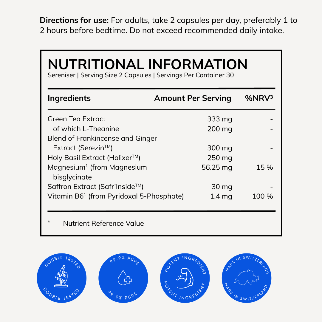 Sereniser supplement facts