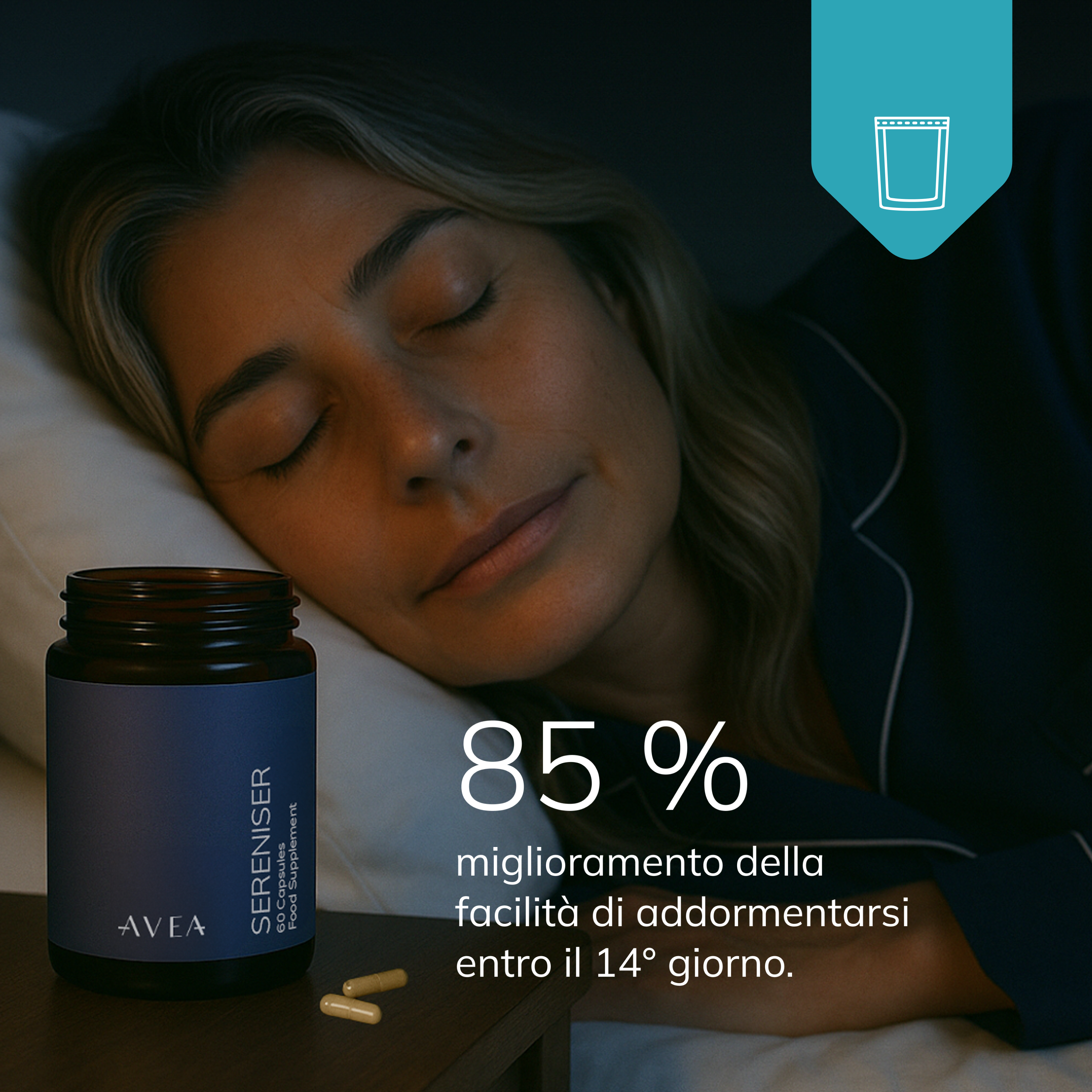 Miglioramento dell'85% nella facilità di prendere sonno entro il 14° giorno