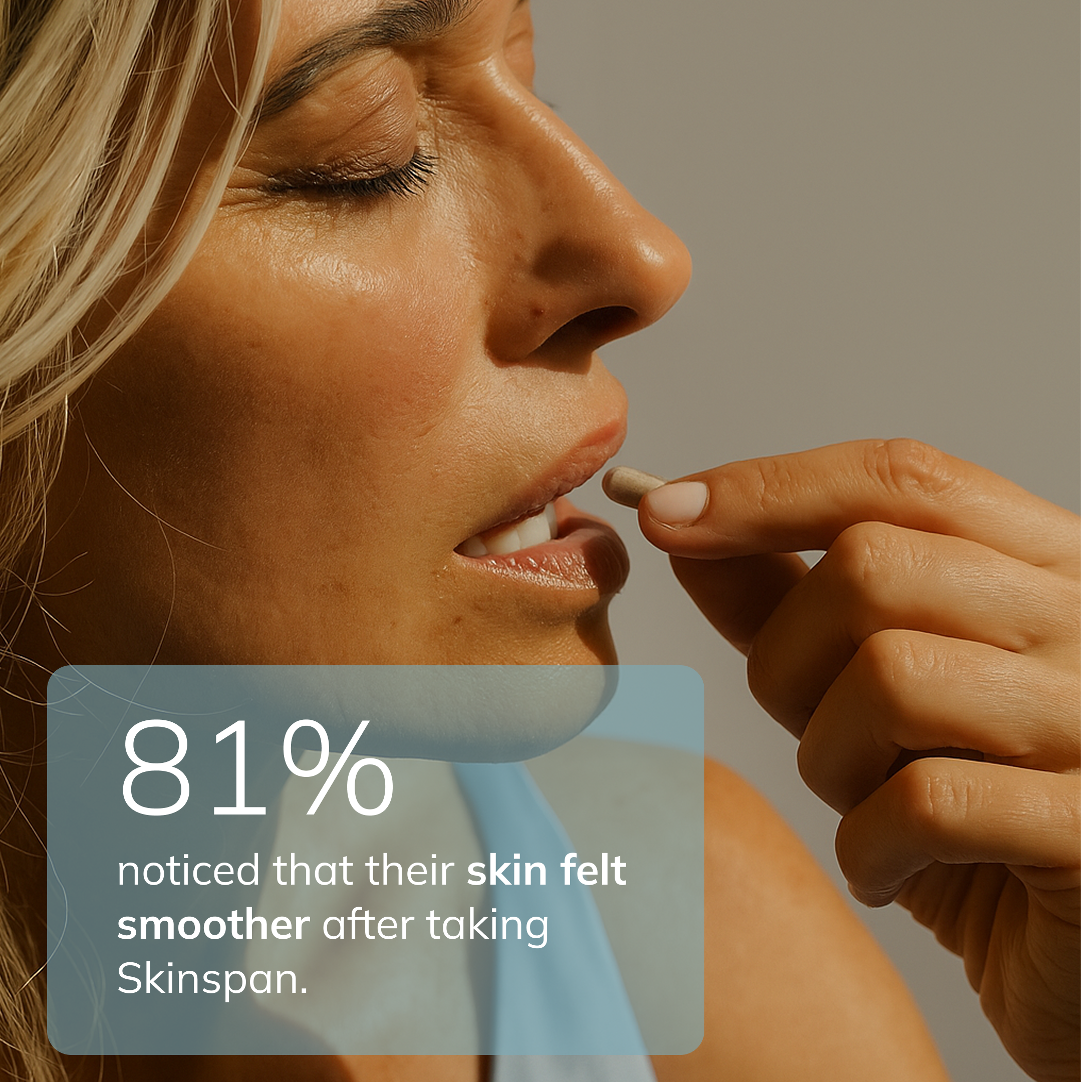 81% noticed that their skin felt smoother after taking Skinspan