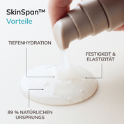SkinSpan Serum Vorteile: Tiefenhydration, festigkeit & elastizität und 89% natürlichen Ursprungs.