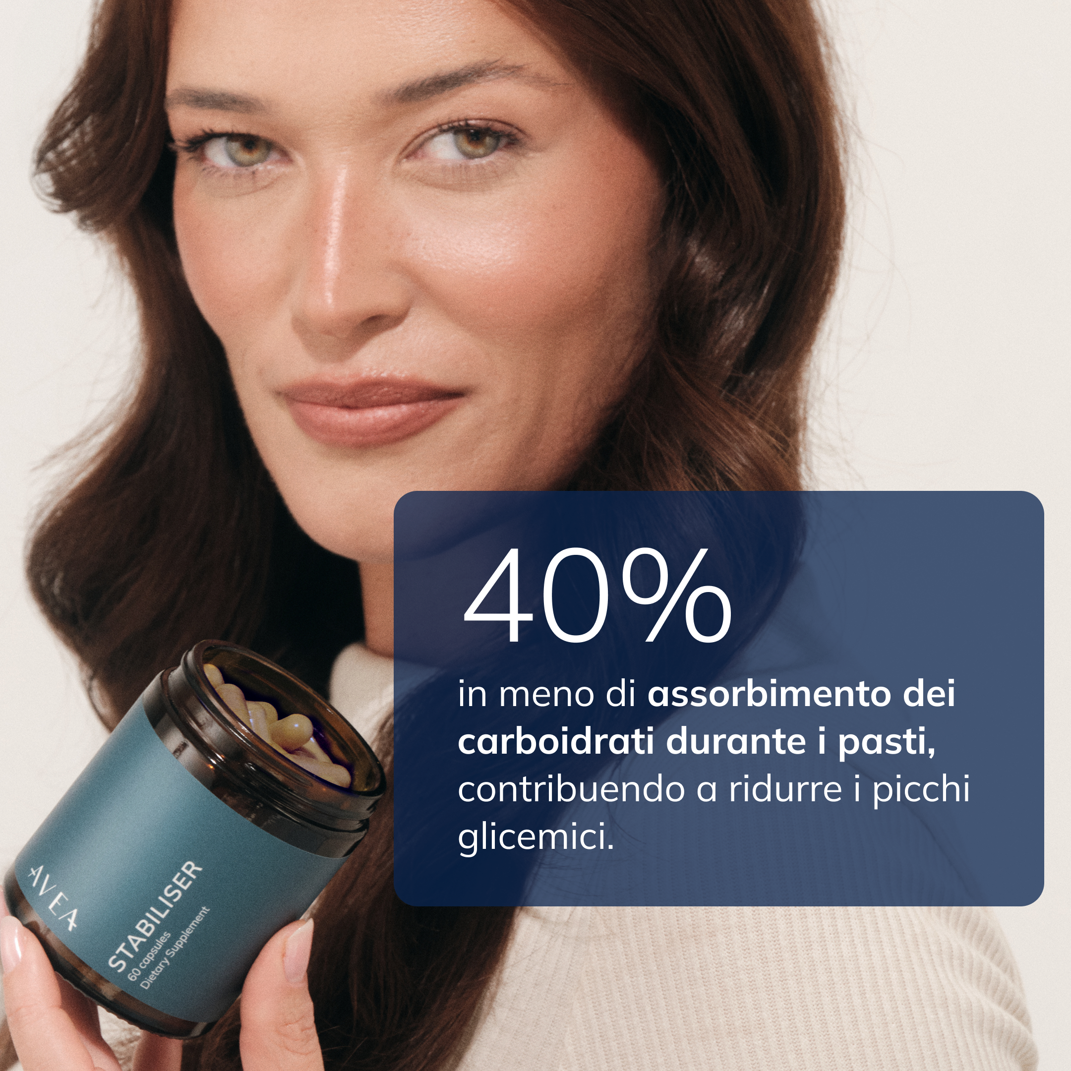 40% in meno di assorbimento dei carboidrati durante i pasti, contribuendo a ridurre i picchi glicemici.