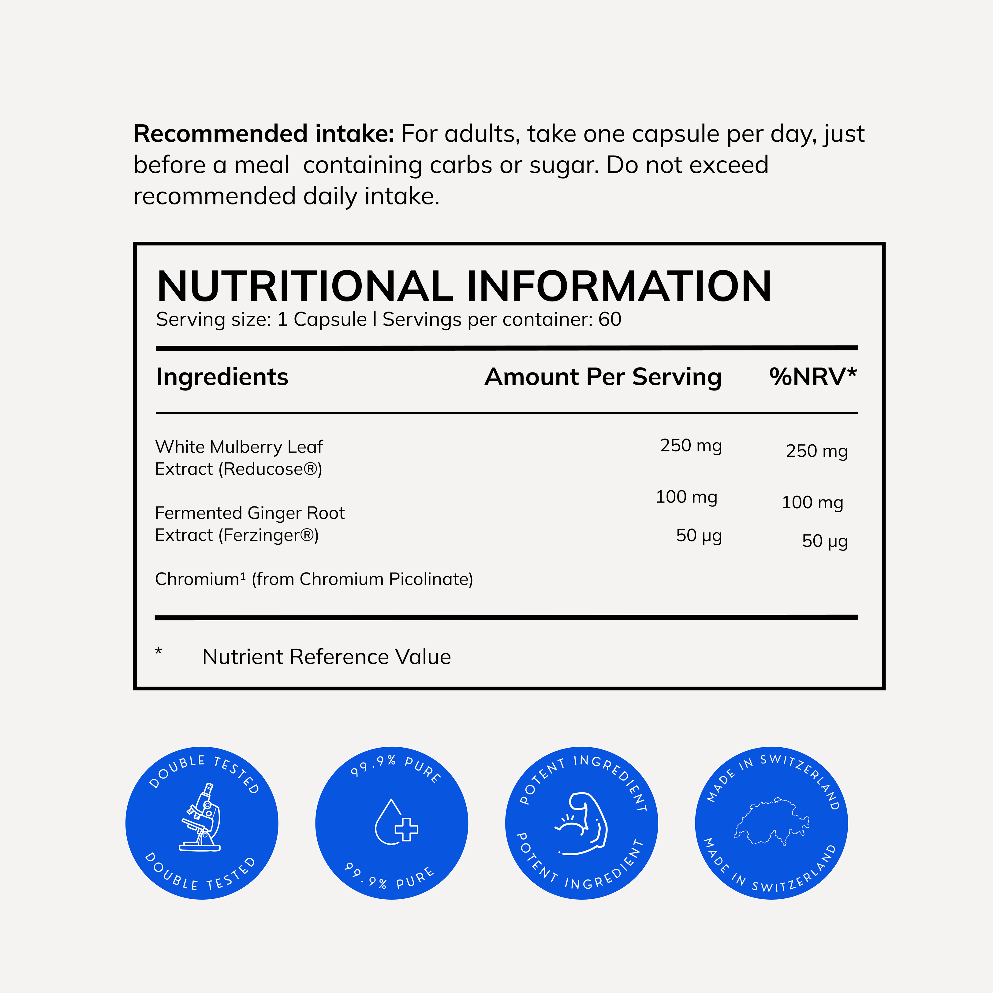 Stabiliser supplement facts