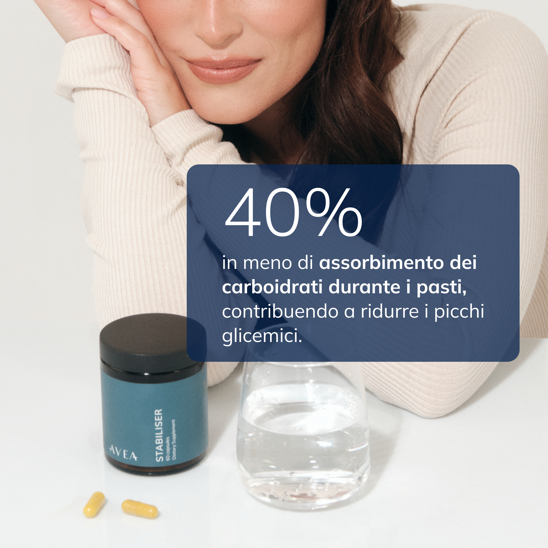 40% in meno di assorbimento dei carboidrati durante i pasti, contribuendo a ridurre i picchi glicemici.